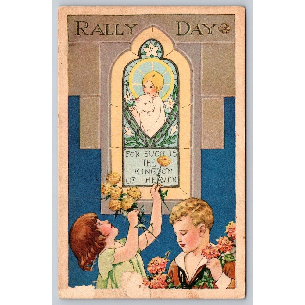 Vintage 1930 Rally Day Postcard Sunday School Invitation Lexington Nebraska NE
